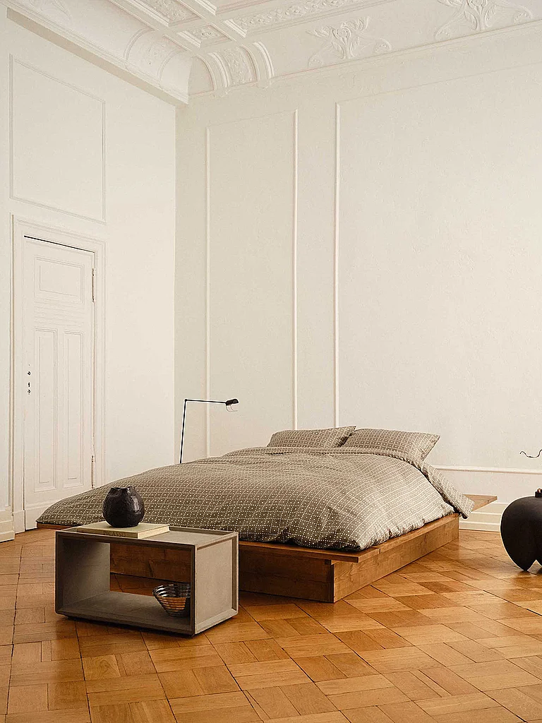 MARC O'POLO HOME Parure de lit en satin SUNI 70x90 / 140x200cm Oakwood marron clair